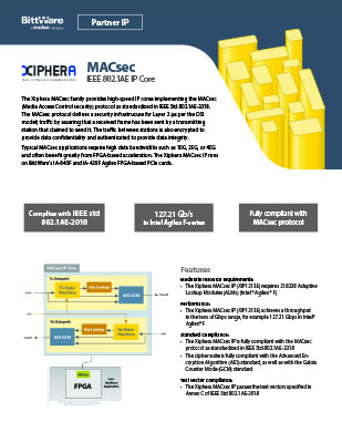 Xiphera MACsec datasheet thumbnail